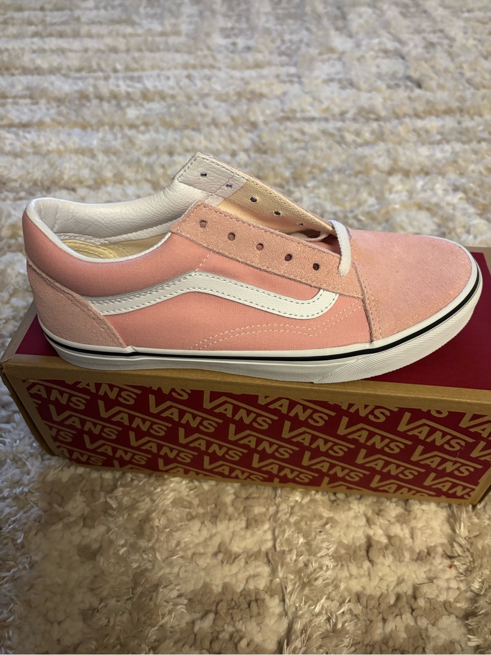 Vans Old Skool Powder Pink Low Top Sneakers Youth Sz 5.5/women’s 7 New In Box